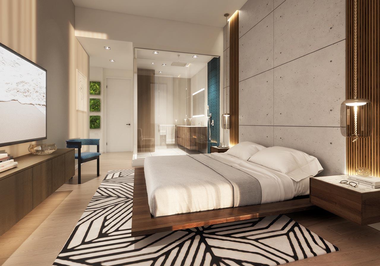 Rendering of Ten30 South Beach Master Bedroom