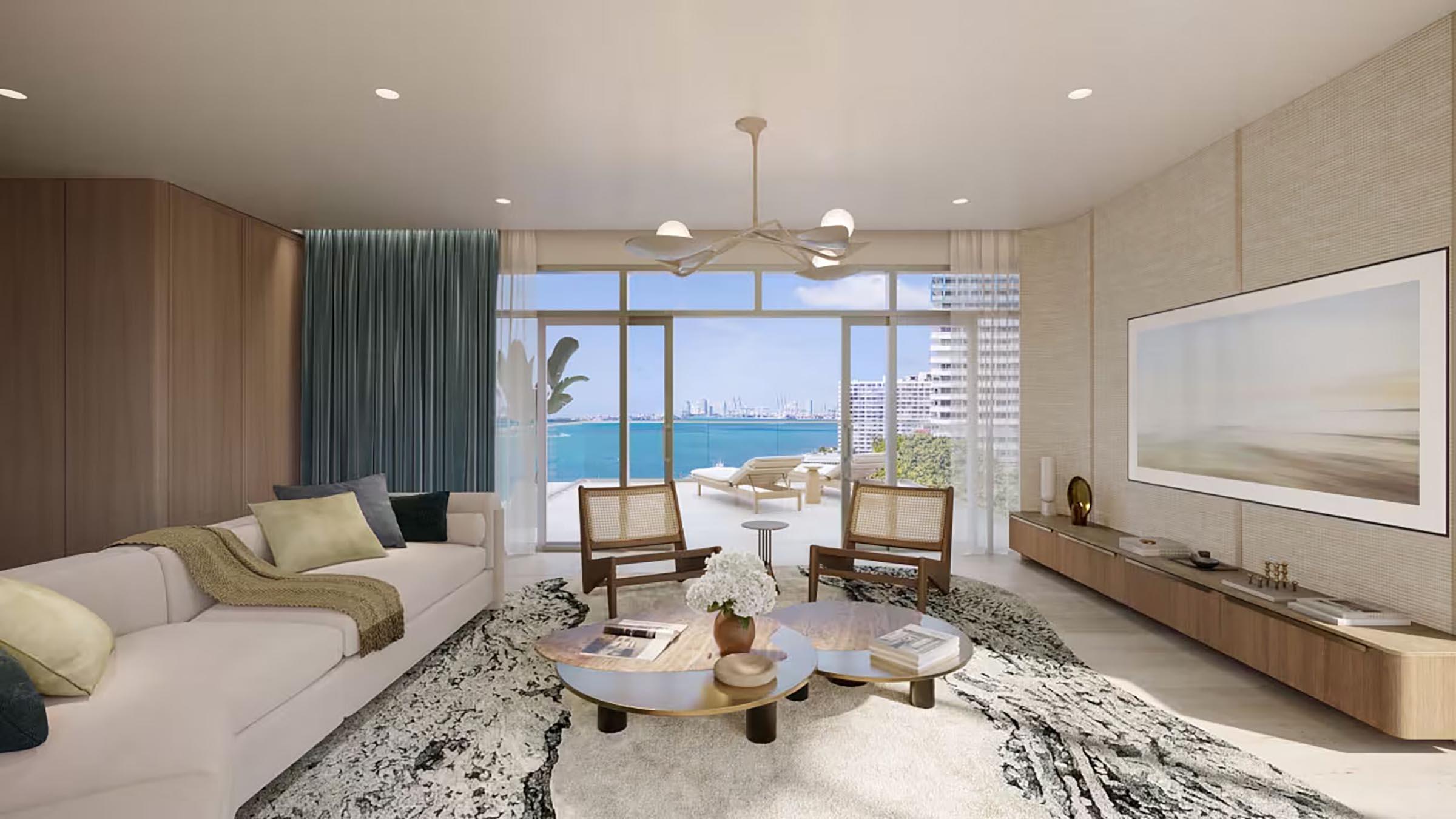 Rendering of St Regis Residences Miami Brickell Bayfront Villa Living Room