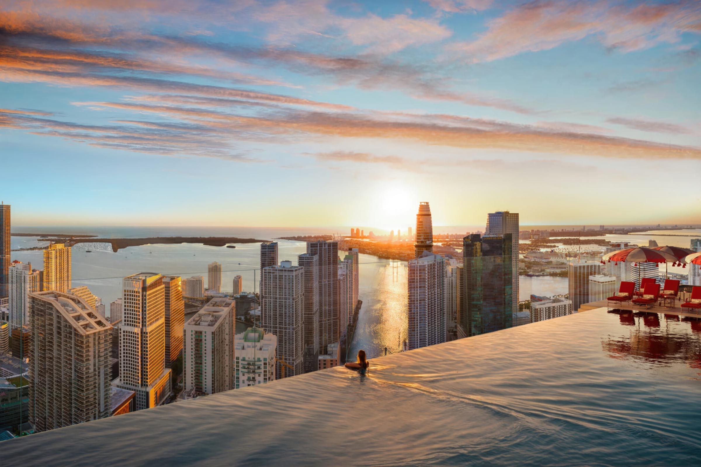 Faena Residences Miami River District Sky Bridge Pool View